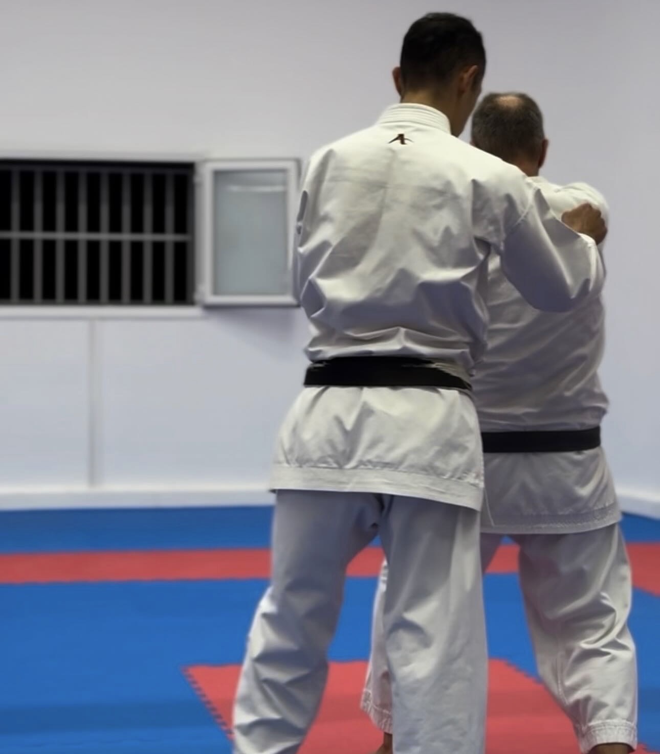 Kumite εξάσκηση με μαυρόζωνους