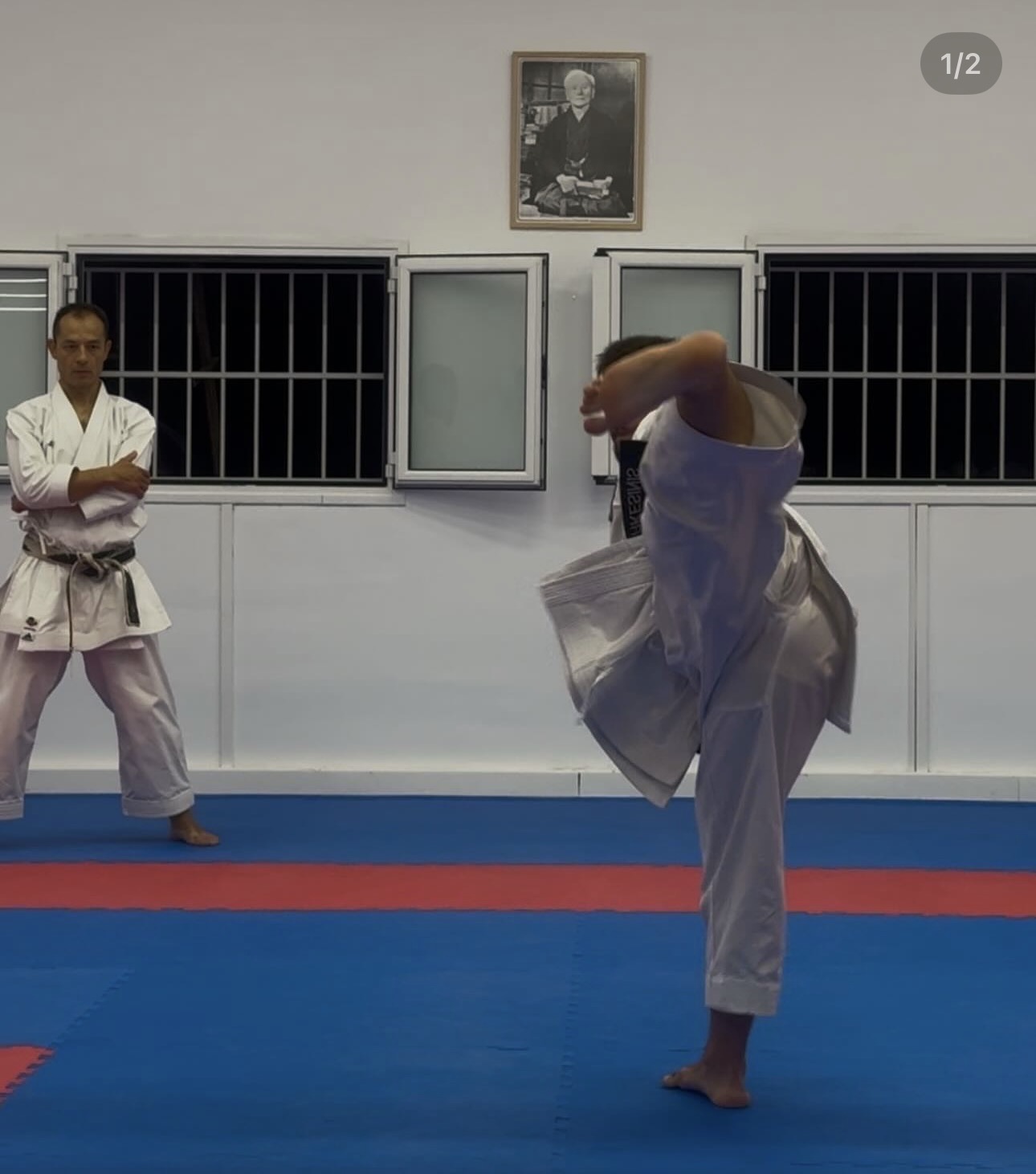 Κλωτσιά mawashi geri με sensei